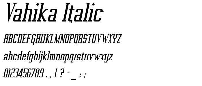 Vahika Italic font